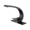 Modern Curved Shape Solid Brass Matt Black