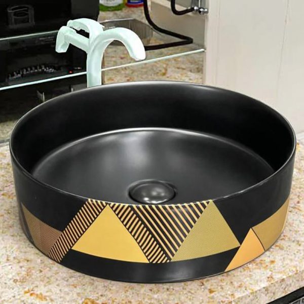 Design Art Basin Factory Wholesale Black Ceramic Lavabo Bathroom Sinks for Hotels and Washrooms