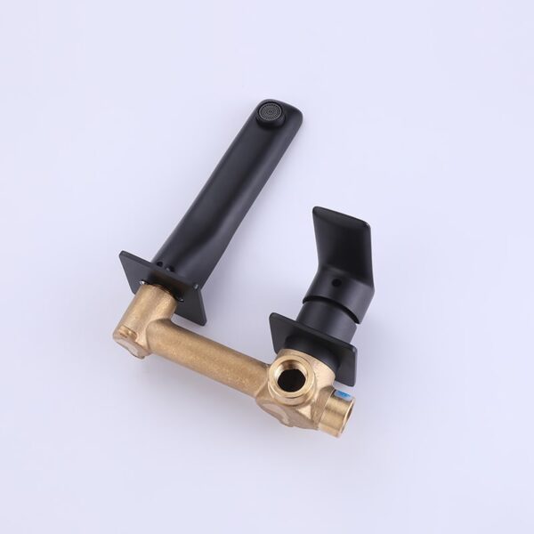 Wholesale Modern Design Bathroom Wall Mounted Metal Concealed Basin Mixer Tap Brass Wash Basin Faucets - Image 8