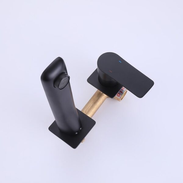 Wholesale Modern Design Bathroom Wall Mounted Metal Concealed Basin Mixer Tap Brass Wash Basin Faucets - Image 9