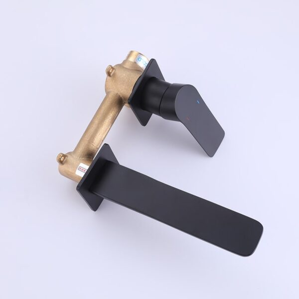Wholesale Modern Design Bathroom Wall Mounted Metal Concealed Basin Mixer Tap Brass Wash Basin Faucets - Image 10