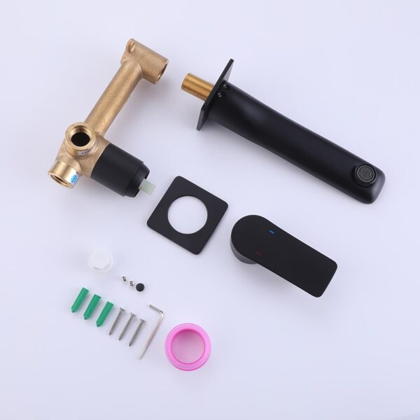 Wholesale Modern Design Bathroom Wall Mounted Metal Concealed Basin Mixer Tap Brass Wash Basin Faucets - Image 7