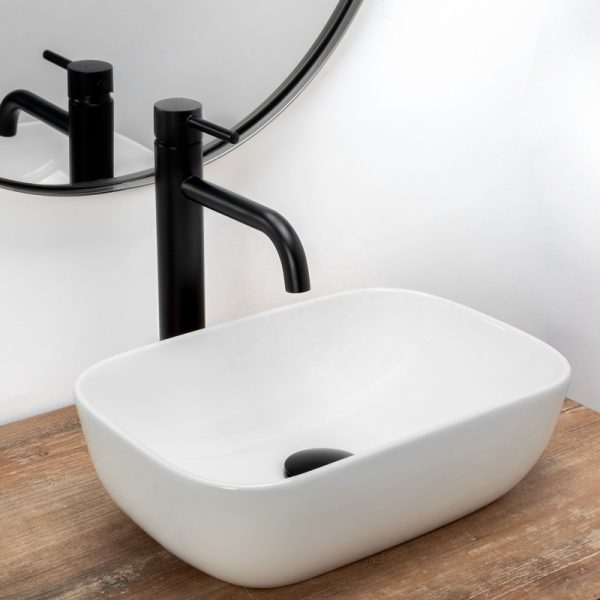 Modern Design Easy Clean Ceramic Small Rectangular Basin Good Price Durable Counter Top Sink for Home