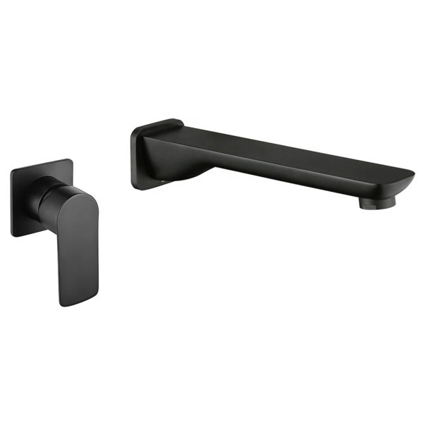 Modern Design Single Handle Thermostatic Wall Mounted Basin Faucets Matt Black Solid Brass Ceramic Valve Core Bathroom Faucets