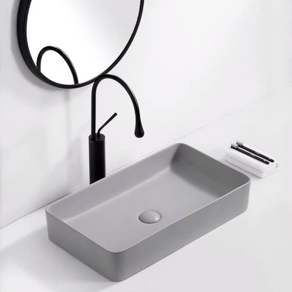 Modern Design Small Ceramic Hand Sink with Marble Table for Hotel Bathroom Living Room Washroom Hotel Use Bathroom Wash Basin
