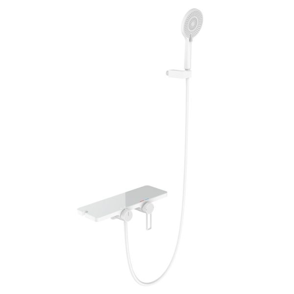 Modern Digital Metered Brass Chrome Shower Column Set Single Handle with Rain Spray Pattern Ceramic Valve Core Polished Surface