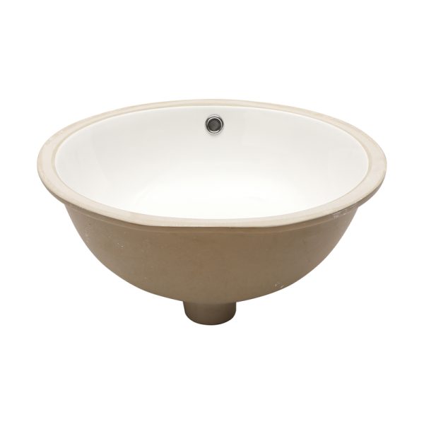 Modern Egg Shape Ceramic Under Counter Bathroom Vanity Sink Bowl White Oval Vessel with Size 19" X 16"  Basin