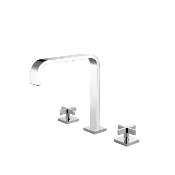 Modern High-End Polished Chrome Basin Brass Faucet Single-Hole Deck Mounted Water Mixer