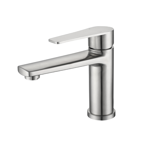 Modern Luxury Hotel Project Deck Mounted Basin Faucet High Quality Brushed Nickel Brass Single Hole Ceramic Valve Core