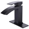 Modern Matt Black Single Hole Brass Basin