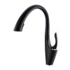 Modern Matte Black Kitchen Faucet Brass Deck