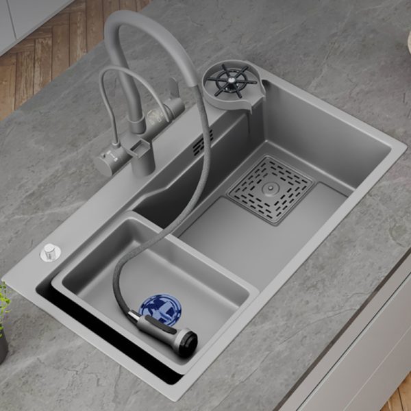 Modern Multifunction Gun Grey Farmhouse Single Bowl Kitchen Sink Stainless Steel Commercial Sink Price