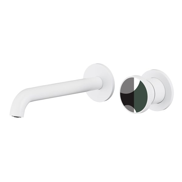 Modern Simple Single Handle Wash Basin Tap Hot and Cold Water Wall Mounted Basin Mixer Faucet for Bathroom