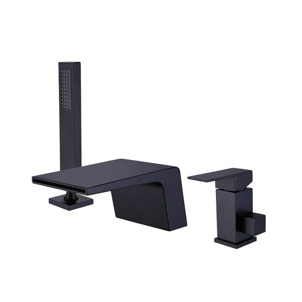 Modern Single-Handle Solid Brass Basin Faucet Chrome Finished Deck Mounted Hot and Cold Bathroom Faucets