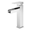 Modern Single Hole Square Solid Brass Bathroom