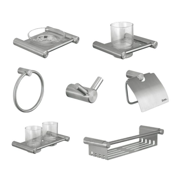 Modern Stainless Steel 304 Bathroom Hardware Set Including Toilet Paper Holder Towel bar Robe Hook Sanitary Ware