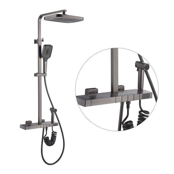 Modern Style Bathroom Shower Sets 4 Functions Gun Grey Wholesale Bath Shower Faucet Rain Shower System