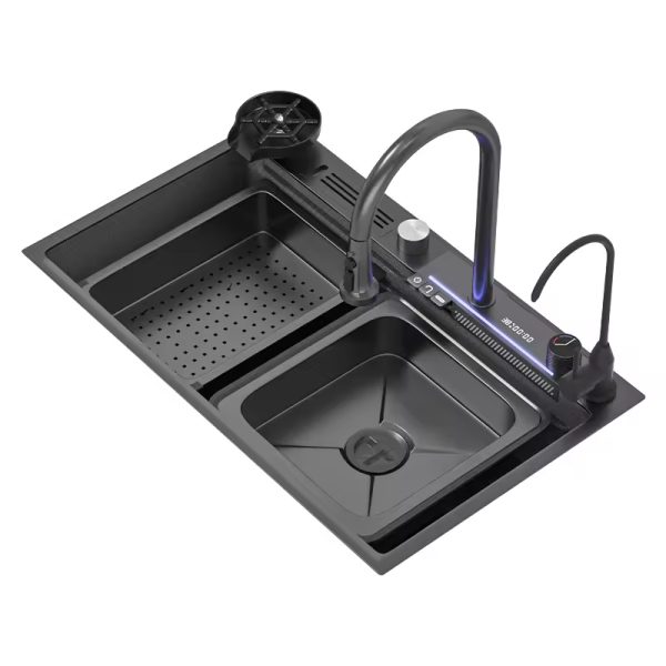Modern Style Kitchen Villa Stainless Steel 304 Single Bowl Multifunctional Sink with Various Accessories