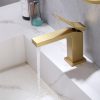 Modern Style Single Hole Brushed Gold Bathroom