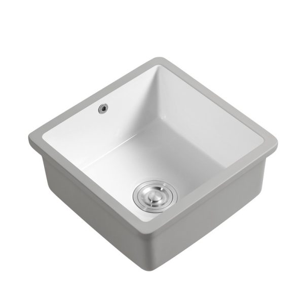 Modern Style Ultra-Deep Embedded Ceramic Basin Large Capacity Square Deep Laundry Sink for Bathroom Wash for Hotel Use