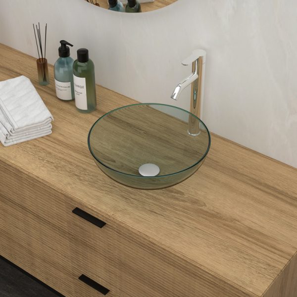 Modern Transparent Glass Vanity Vessel Sink Cheap Price Hand Wash Basin Bathroom Counter Style