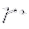 Modern Wall Mounted Brass Basin Faucet Double