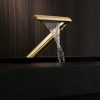 Modern Waterfall Basin Faucet Brushed Gold Sink