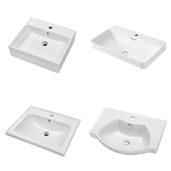 Modern White Porcelain Rectangular Vessel Sink Cheap Wholesale Drainer Contemporary Countertop Toilet Cabinet Hand Wash Basin