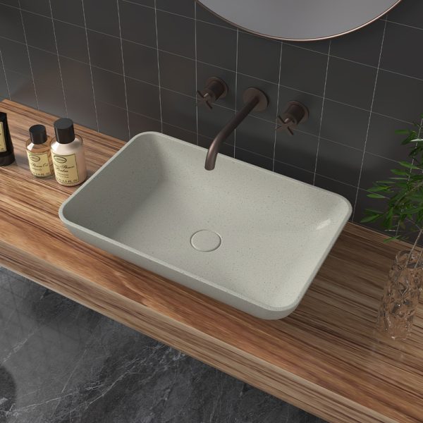 Modern Wholesale Cabinet Sink Container Basin Concrete Washbasin Bathroom Rectangular Cement Table Basin
