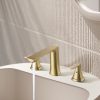 Modern Widespread Basin Mixer Faucet Brushed Gold