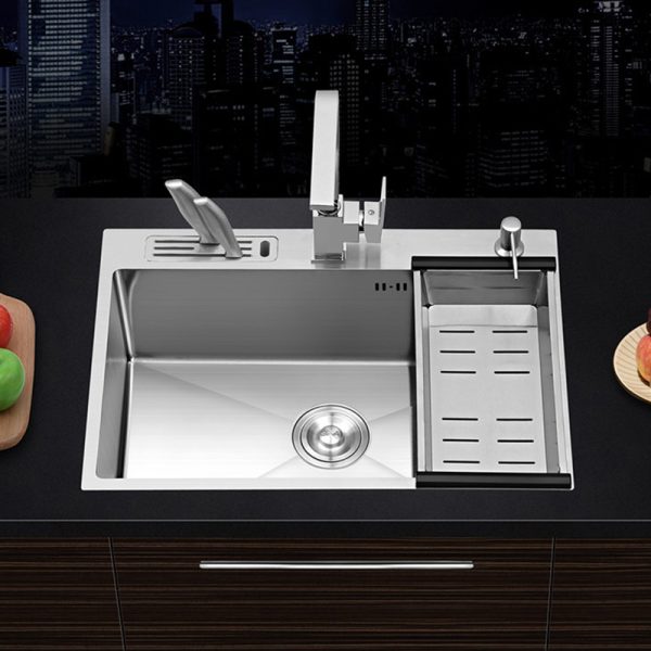 Most Durable Modern Smart Multifunction Stainless Steel Kitchen Commercial Small Basin Utility Undermount Single Bowl Three Drop