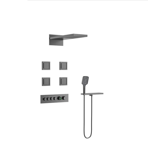 Multi functional constant temperature concealed Shower System Gun Gray Concealed Shower Mixers Shower Faucet