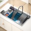 Multifunctional Black Kitchen Stainless Steel Sink with
