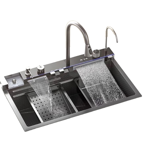 Multifunctional Single Bowl Kitchen Sink 304 Stainless Steel Modern Design for Apartment Kitchen