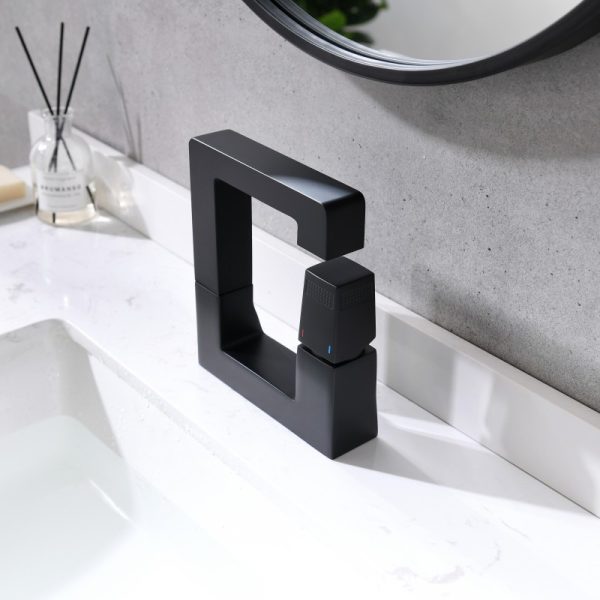 New Arrival Basin Mixer Faucet Brass Matte Black Wash Basin Faucet Single Handle Rotatable Bathroom Sink Faucet