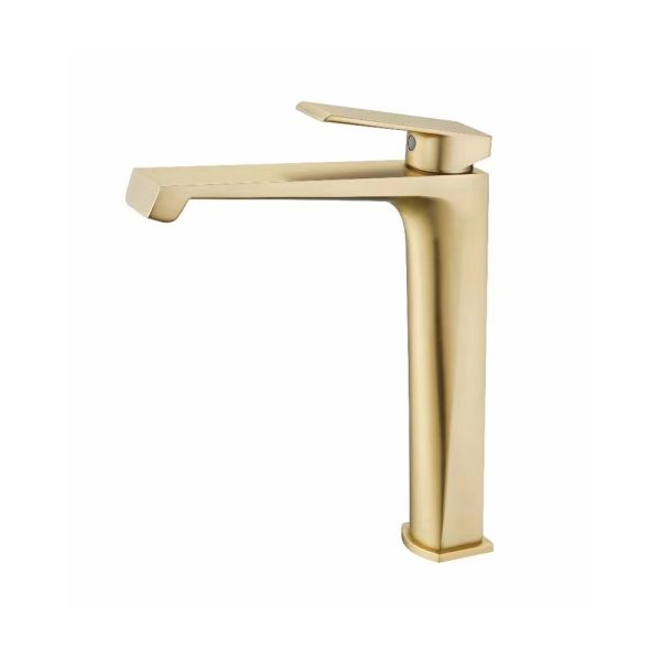 New Arrival Brush Golden Finished Water Basin Faucet Single Handle Deck Mounted Hand Wash Basin Mixer Taps