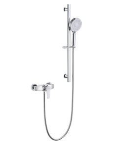 New Design Bathroom Wall Mounted Shower Mixer With Sliding Bar Rain Shower Head Bath Faucet Shower Set