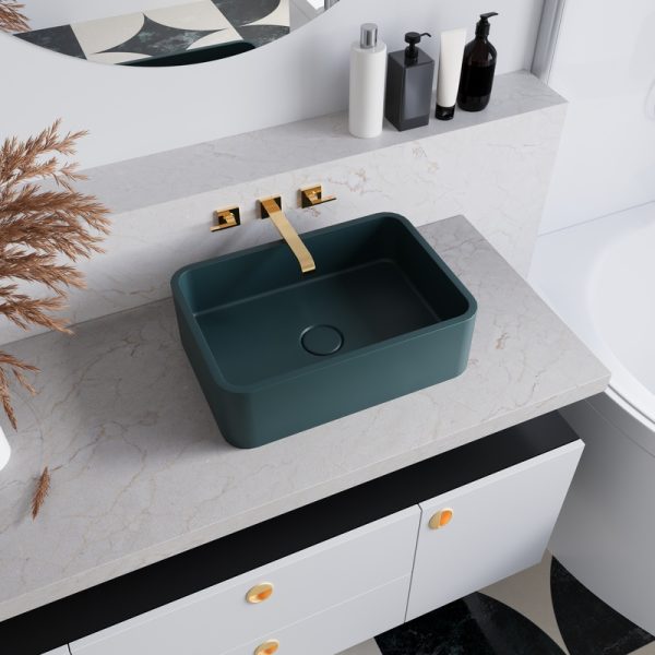 New Design Cement Countertop Sink Handmade Polished Wash Hand Basin Sink Bathroom Vanities Eco-friendly Concrete Sink