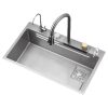 New Design Handmade Waterfall Kitchen Sink Stainless
