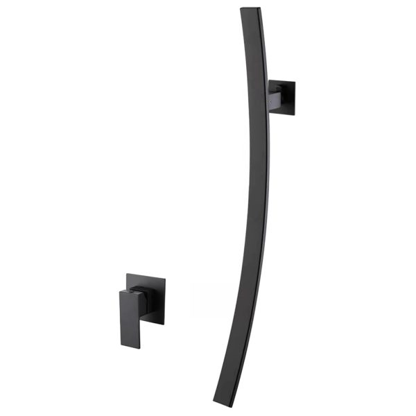 New Design High Quality Wall-mounted Black Brass Bathroom Wash Basin Faucet