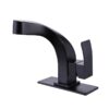 New Designer Matte Black Bathroom Brass Modern Sink Faucet Waterfall Basin Bathroom Faucet 6