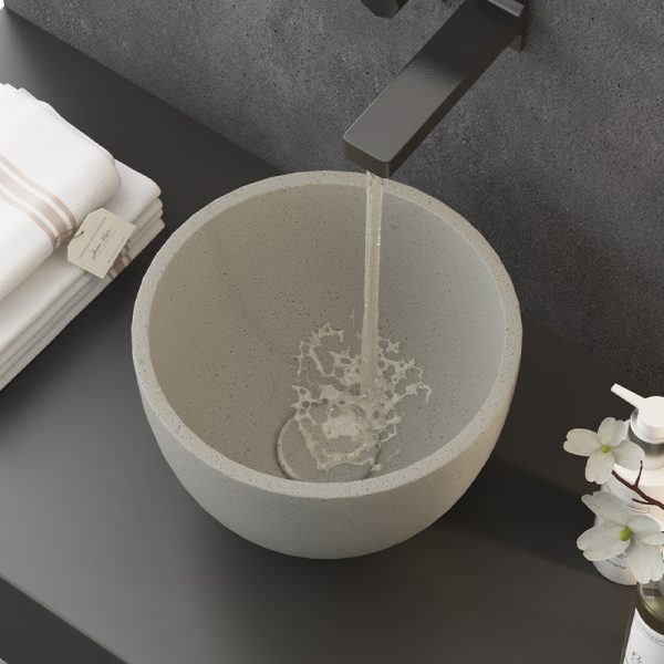 New Tech Commercial Handmade Concrete Garden Mini Wash Basin Small Vessel Sink Counter Top Art Basin Bowl for Dining Room