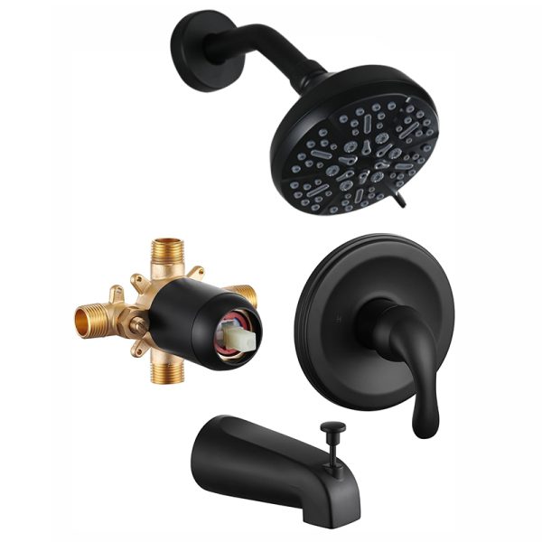Wall Mounted Bathroom Faucet Set with Ceramic Valve Core Including Shower Head