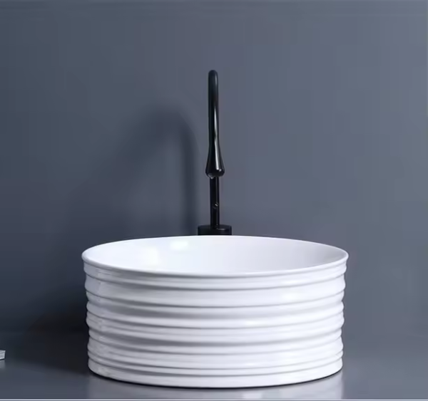 Nordic Modern Style Round Large Hand Wash Lavabo Ceramic Bathroom Above Counter Basin Countertop Sinks