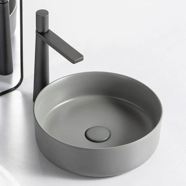 OEM CE CUPC Sanitary Ware Lavabo Ceramic Hand Wash Basin Modern Matt Grey Colorful Cement Hot Sale for Bathroom Vessel Sink