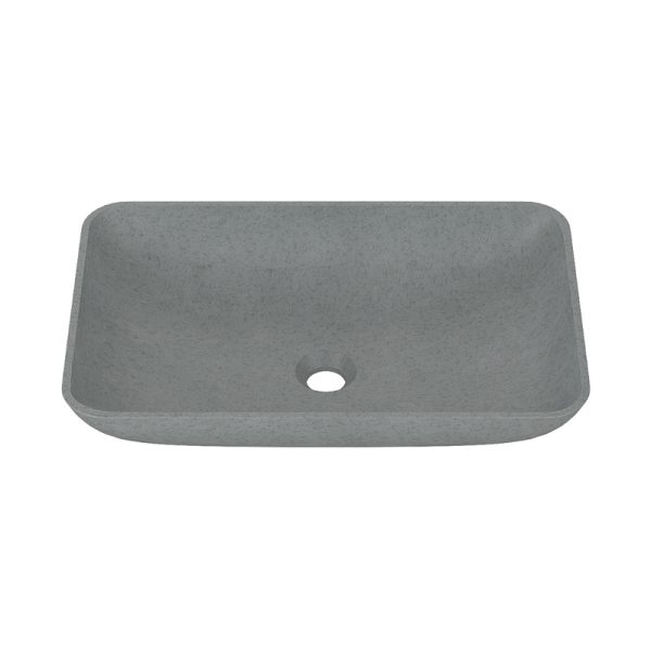 OEM Outdoor Modern Bowl Sinks Vessel Basins Rectangular Handmade Grey Bathroom Concrete  Wash Basin