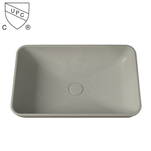 OEM Toilet Modern Rectangular Handmade Bathroom Concrete Wash Basin Hotel Grey Concrete Wash Sink