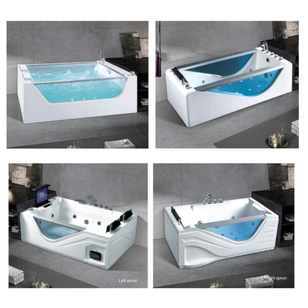 mopo china cheap square waterfall whirlpool bathtub acrylic massage bathtub for adults