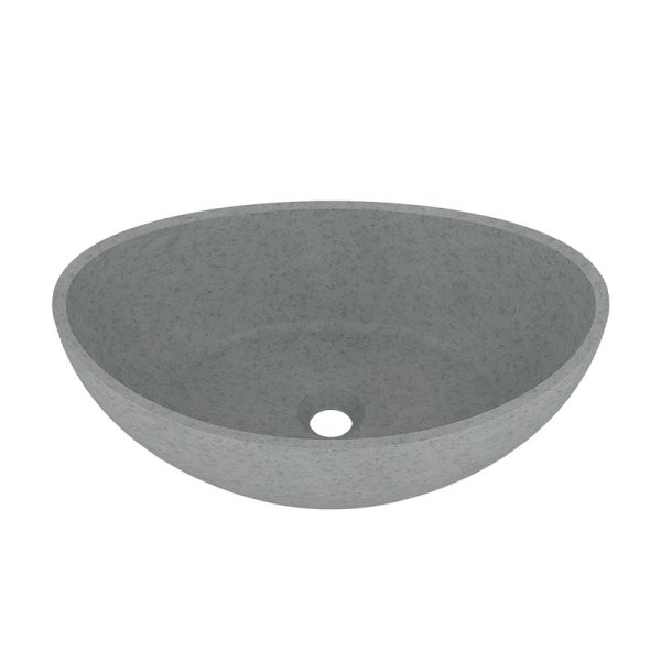 Oval Above Counter Bathroom Basin Concrete  Modern Cement Sink Grey Concrete Basin