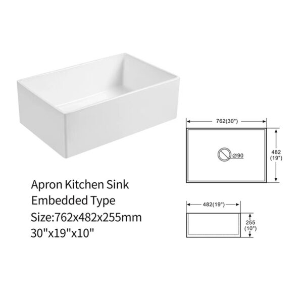 Wholesale Good Quality Kitchen Sink White Porcelain Apron Front Single Bowl Handmade Farmhouse Kitchen Sink – Bild 16